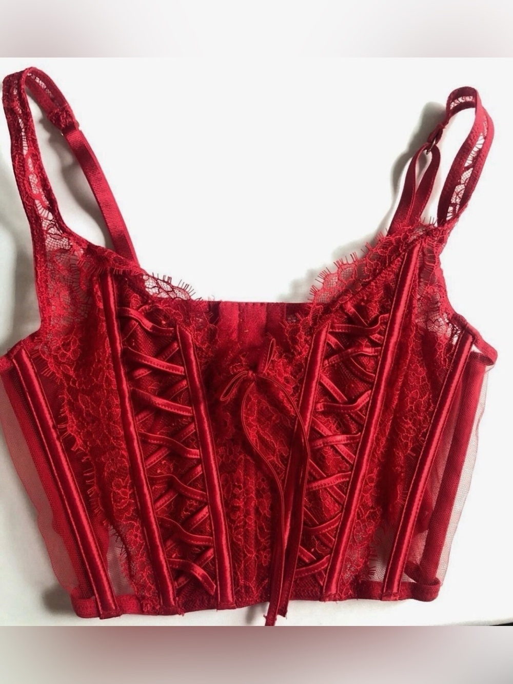 New Victoria Secret Dream Angels Corset Bra (M) Red Lingerie Valentine NWT